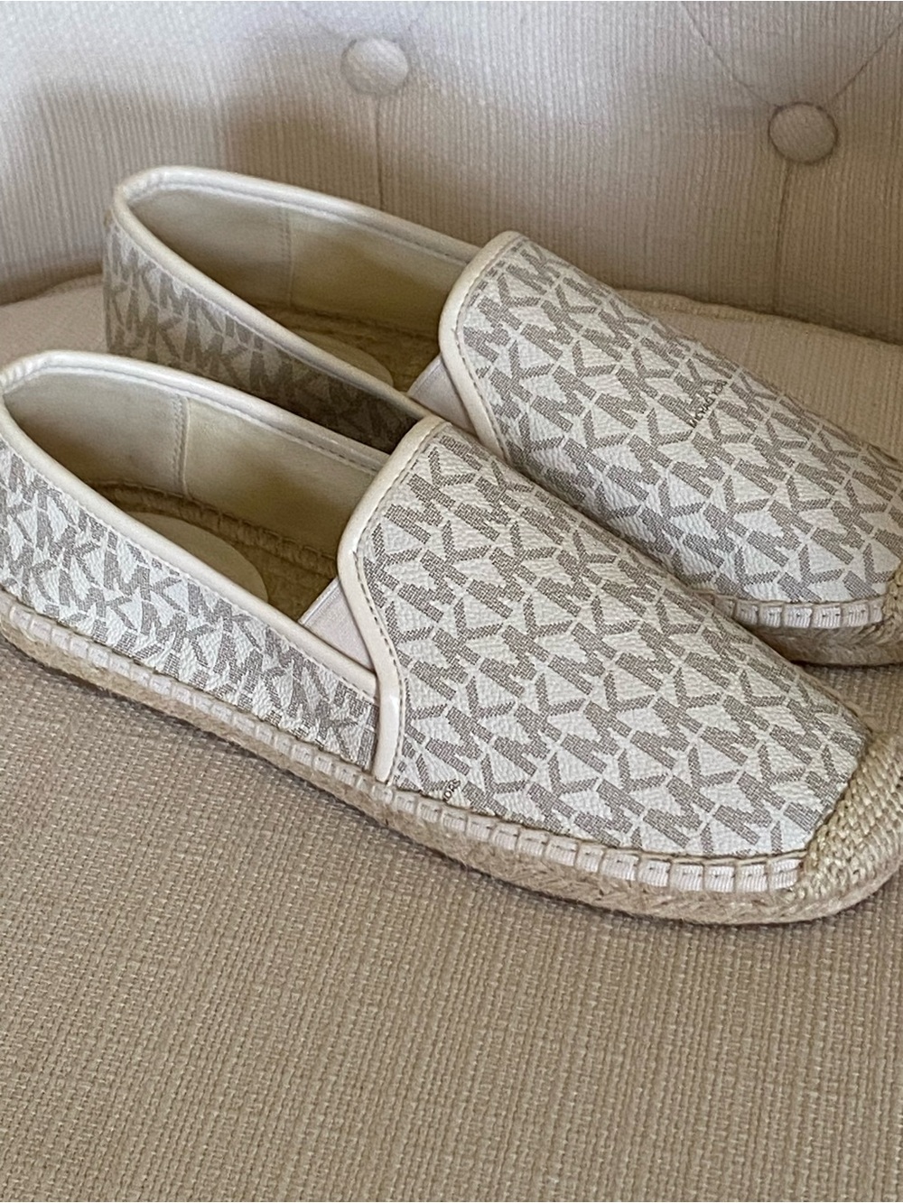 Michael Kors Beige Logo Espadrille Slip-On